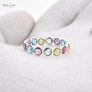 Bague en Argent Sterling 925 Faite à la Main avec Pierres Multiples, Bijou Unique et Coloré pour Femme, Idéale pour les Fêtes - Product Image 5