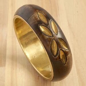 Pulsera de Latón con Incrustaciones de Hueso de Diseño Vintage, para Uso en Festivales Étnicos - Product Image 4