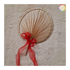 Abanico de Hoja de Palma Tejido a Mano, Abanico Natural para Bodas, Recuerdo para Invitados, Regalo para Despedida de Soltera, Vietnam, Venta al por Mayor, Logotipo Personalizado 99GD - Product Image 1