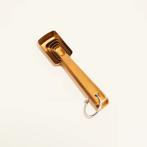 Juego de 9 Cucharas Medidoras de Latón Dorado, Juego de Tazas y Cucharas Medidoras de Metal Dorado, Utensilios de Cocina para Hornear - Product Image 2