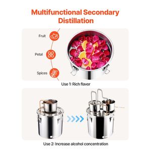 Distillatore di Alcol in Acciaio Inox da 50 L (13,2 Galloni) con Doppio Condensatore e Serpentina in Rame a Raffreddamento Rapido, Attrezzatura per Distillazione Efficiente - Product Image 4