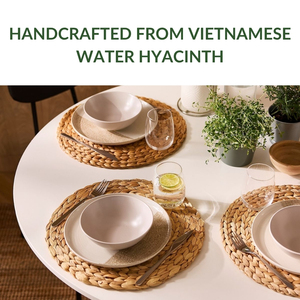 Organic <b>Round</b> Water Hyacinth <b>Placemat</b> Handwoven Eco-Friendly Natural Home Decor - Product Image 2