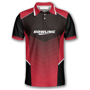 Polo de bowling respirant à manches courtes pour équipe sportive, uniforme de sport anti-humidité, sublimation, vente en gros, OEM - Product Image 1