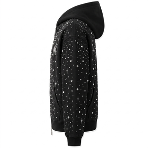 Sudadera con Capucha Personalizada con Pedrería, ODM, Marca Privada, Sudadera con Capucha Decorada con Cristales, Sudadera Brillante de Moda, Venta al por Mayor, MOQ, Lote - Product Image 4