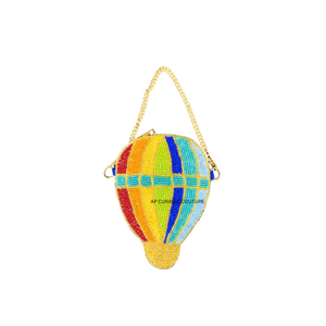Porte-monnaie mini ballon à air chaud perlé fait main, personnalisé, le plus vendu, avec mini-chaîne, fermeture éclair de luxe, souvenir créatif - Product Image 1