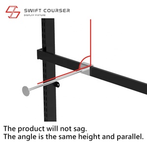 ที่แขวนผ้าทำจากโลหะชุบโครเมียมพร้อมปลายแผ่นดิสก์ตะขอแขวนเสื้อผ้าทรงสี่เหลี่ยมสำหรับจัดแสดงและขายปลีกสำหรับหน้าร้าน - Product Image 5