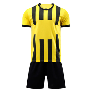 High Quality Custom-Made Men's Soccer Uniform Set Neck Short Sleeve Football Jersey Shorts Polyester <b>Name</b> OEM Available Adults - Product Image 1
