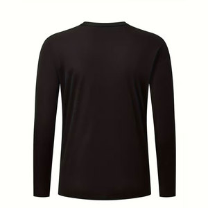 2pcs Men'S Athletic Long Sleeve Round Neck Shirts, Quick-Dry <b>Tops</b>, Fitness Athletic Wear, Casual Outdoor Sports Wear - Product Image 2