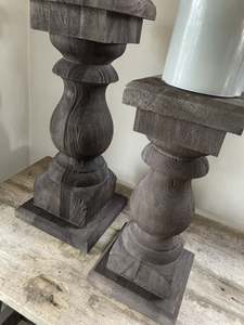 Porte-bougie carré rustique en bois sculpté à la main, style vintage, pour décoration de maison de campagne, Noël - Product Image 3