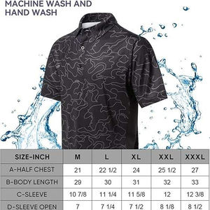 เสื้อกอล์ฟแขนสั้นผู้ชาย ผ้าถักคุณภาพสูง 100% โพลีเอสเตอร์ ซึมซับเหงื่อ แห้งเร็ว ระบายอากาศดี ไม่ยับง่าย สวมใส่สบาย - Product Image 6