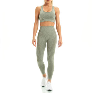 Ensemble de yoga 2 pièces pour femme, marque privée, respirant, écologique, taille haute, confortable pour l'extérieur - Product Image 1
