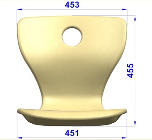 Blow Molded Seat Shell with screw <b>nuts</b> on bottom Accessories School Furniture - Product Image 5