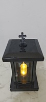 Lanternes funéraires en granit noir de nouvelle conception, accessoires pour pierres tombales, lanternes en pierre naturelle pour monuments funéraires européens