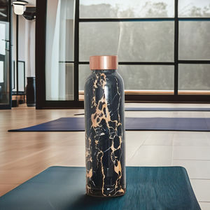 Copper <b>Printed</b> Water Bottle Onyx Marble Design Eco-Friendly Double <b>Wall</b> Metal Lid Stylish Durable Drinkware for Everyday Use - Product Image 1