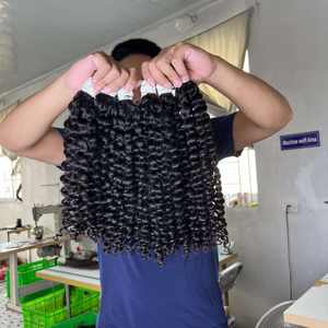 Extensions de cheveux naturels bouclés Eurasiens 100% humains, non traités, qualité 12A, prêts à l'emploi (RTS) - Product Image 1