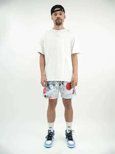 Shorts en maille pour hommes, taille élastique, couleur unie, décontractés, respirants, séchage rapide, polyester, logo personnalisé - Product Image 2