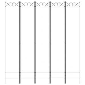 Separador de Habitaciones de Tela Blanca de 5 Paneles, 78.7"x86.6" - Product Image 3