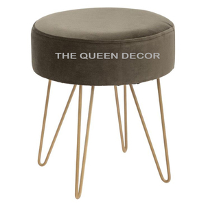 Muebles de Salón Modernos y Ecológicos, Taburete Otomano Redondo con Tapizado en Tela Blanca Intercambiable - Product Image 2