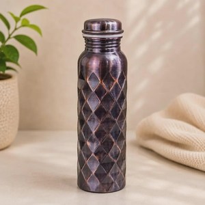 Copper <b>Bottle</b> With Attractive Design Hot Selling Copper <b>Bottle</b> Fully Finished Water <b>Bottle</b> with Diamond Pattern Portable <b>Bottle</b> - Product Image 4