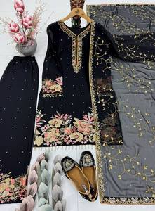 ชุดสูทลาย Georgette เทียมดีไซน์เนอร์ประดับเลื่อมและพาลาซโซพรีเมี่ยม - Product Image 5