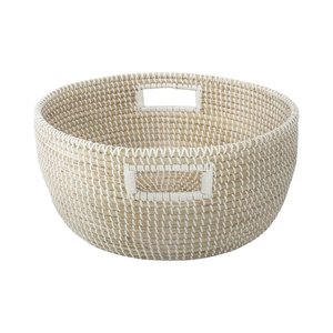 Panier à linge rond rustique en jonc de mer de qualité supérieure, écologique, tissé à la main, organisateur de rangement, design personnalisé - Product Image 3