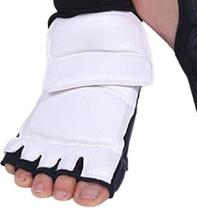 Équipements de protection pour arts martiaux en cuir de bonne qualité, protège-pieds réglables avec fermeture auto-agrippante et impression de logo personnalisée - Product Image 3