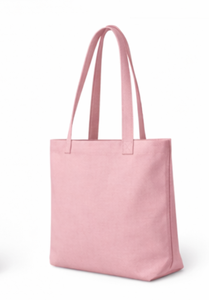 Bolsa de Mano de Lona Rosa con Logotipo Personalizado, Diseño Floral Bordado, Asa Larga, Tamaño Mediano, para Uso Diario y Compras - Product Image 5