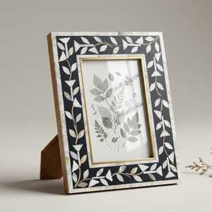 Elegant Mother Pearl Inlay Wood Hand Carved Lightweight Full Color Decorative Vertical Photo <b>Frame</b> Tabletop/Wall <b>Mount</b> Custom - Product Image 4