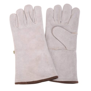 ถุงมือหนังวัวแท้คุณภาพสูง ได้รับมาตรฐาน CE หนา 11 ออนซ์ ป้องกันความร้อน ทนทาน เหมาะสำหรับงานหนัก ป้องกันมือสำหรับงานบาร์บีคิว - Product Image 1