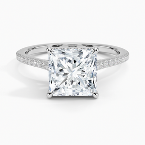 Bague BOJ 0125 en argent 925, coupe princesse, sertissage à griffes, solitaire, diamant 2 carats, couleur D, VVS1, moissanite certifiée GRA - Product Image 1