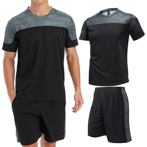 Paquete de 2 camisetas deportivas de cuello redondo de secado rápido para hombre |   Conjunto de Camiseta Deportiva de Manga Corta para Gimnasio y Entrenamiento - Product Image 5