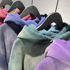 Sudadera con capucha de forro polar extragrande con cremallera, estilo vintage, lavado ácido, desgastada, para hombre, tallas grandes, 100% algodón, con bolsillo, estilo urbano, sin cordones - Product Image 6