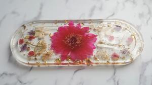 Plateau en résine à fleurs pressées, plateau botanique naturel en résine pour décoration écologique, plateau de service en gros, fournitures artistiques - Product Image 3