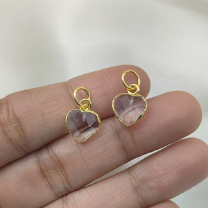 Wholesale <b>Silver</b> Plated Clear Quartz Heart Shape Trendy Unisex Faceted Gemstone <b>Charm</b> Pendant Necklace <b>Bracelet</b> Jewelry Party - Product Image 2