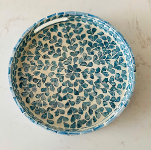 Plateaux ronds en nacre, modèle MOP, pour verres à jus, motif Lear, sur mesure - Product Image 6