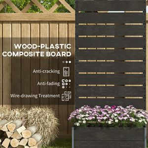 Jardinera Elevada Negra de 28.25 x 15 x 59 Pulgadas para Exteriores con Enrejado para Plantas Trepadoras, Valla y Puertas de Jardín - Product Image 5