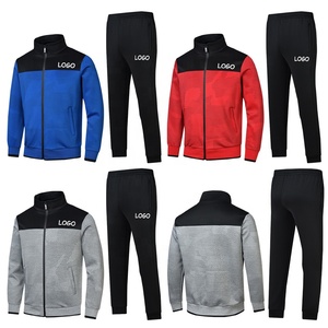 Survêtement de jogging et d'entraînement pour homme à manches longues, personnalisé avec logo OEM, uni, entièrement zippé, pour fitness et course à pied, avec fermeture éclair intégrale, vêtements de sport pour homme - Product Image 2