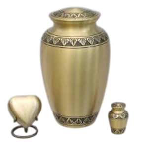 Urna Funeraria de Bronce Macizo para Cenizas Humanas Adultas, Contenedor Conmemorativo de Metal con Elegantes Pájaros Dorados y Tapa Roscada - Product Image 2