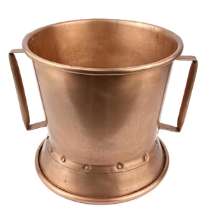 Seau à glace en cuivre de qualité supérieure, design à double poignée, seau de luxe en or et cuivre pour l'extérieur, bar - Product Image 1