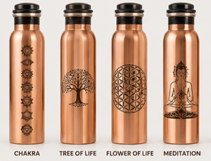 <b>Copper</b> Water <b>Bottle</b> With Lid Bohemian Design Portable Travel Drinkware - Product Image 6