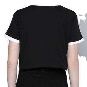 Camiseta recortada de talla grande personalizada de alta calidad para mujer, ropa informal recién llegada para el verano, su logotipo es bienvenido al por mayor - Product Image 3