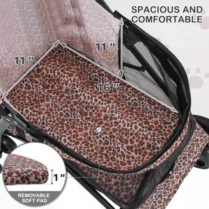 Cochecito ligero para mascotas con cabina grande y ventilada, revestimiento de malla y ruedas rodantes suaves para viajes al aire libre, 2, 2 - Product Image 4