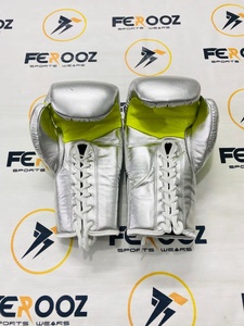 ถุงมือฝึกซ้อมมวยสีเขียวมะนาวและสีเงินคุณภาพพรีเมียม หนังทนทานสั่งทำพิเศษ สวมใส่สบายเป็นพิเศษ - Product Image 4