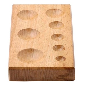 Bloc de façonnage ovale en bois dur à 11 cavités pour le façonnage de métaux, outil de fabrication de bijoux - Product Image 4