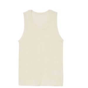 Camiseta sin mangas de punto ajustada y sencilla para mujer - Product Image 1
