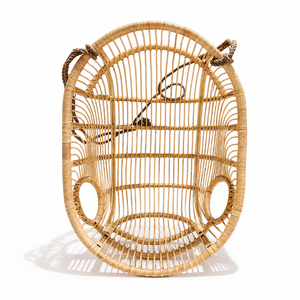 Silla Colgante Moderna de Ratán Estilo Nido de Pájaro, Cuna Mecedora Tejida para Jardín, Balcón u Hotel, Hecha en Indonesia - Product Image 3