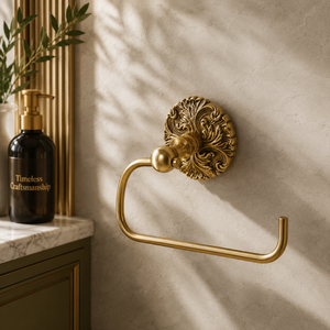 Antique Brass Toilet <b>Paper</b> Holder Wall Mounted Bathroom <b>Tissue</b> Roll Holder Vintage Floral Decorative durable Bathroom Accessory - Product Image 4