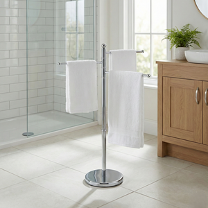 MIT ราวแขวนผ้าเหล็กโครเมียม3รางสำหรับใช้ในครัวเรือน - Product Image 1