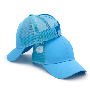 Achetez une casquette de baseball personnalisée à 6 panneaux pour femme avec ouverture pour queue de cheval, style trucker - Product Image 5