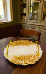 Bandeja de Servir de Resina Moderna y Lujosa, Calidad Premium, Decoración Elegante Hecha a Mano para el Hogar, Tradebyd - Product Image 3